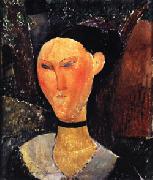 Amedeo Modigliani Woman with a Velvet Ribbon painting